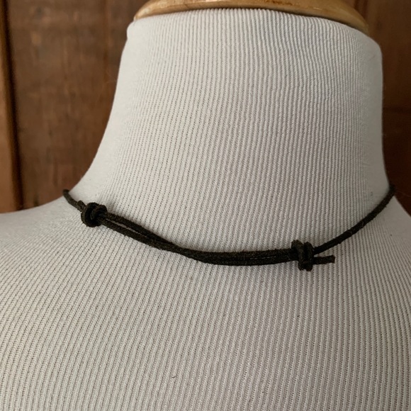 Adjustable Black Nut Lugnut on Leather Cord - Picture 2 of 2